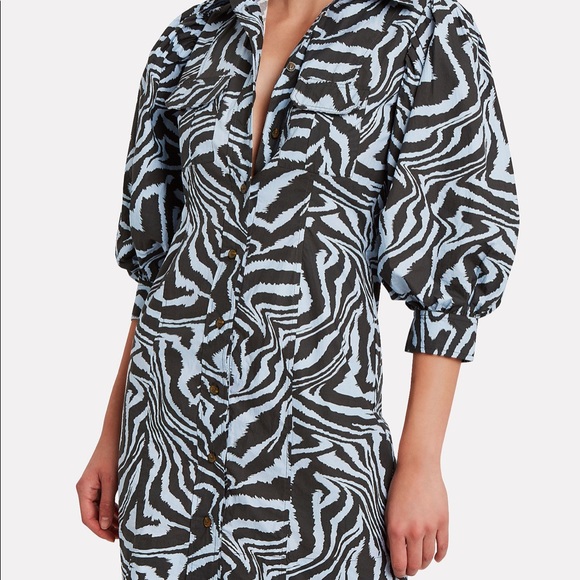 NWT Ganni Printed Poplin Dress - Picture 3 of 13
